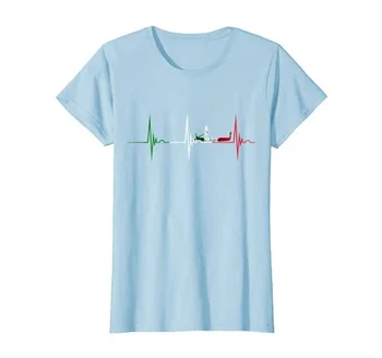 Italyan Venedik Gondollar Kalp Atışı EKG Darbe İtalya Gezisi T-Shirt erkek T-shirt
