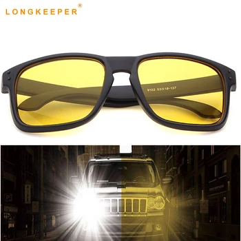 Sarı Gece Görüş Güneş Gözlüğü Erkek Kadın sürüş gözlükleri AC Lens PC Çerçeve Gözlük Perçin güneş gözlüğü óculos de sol masculino