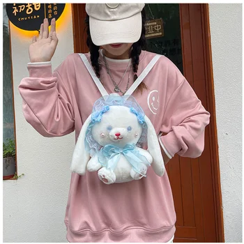 Yeni Sanrio Cinnamoroll Benim Melodi Sevimli Tavşan peluş oyuncak Sırt Çantası omuz çantaları Büyük Kulaklar Tavşan Kız Çanta Melodi Ins Tarzı