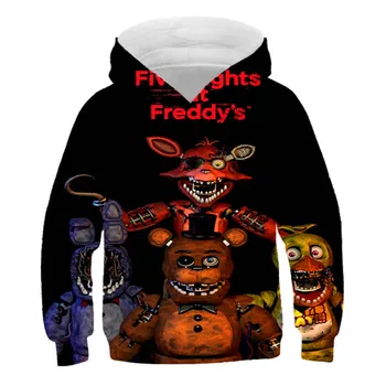 Çocuk Freddy Oyunu 3D Baskılı Hoodie Casual Kazak Animasyon Karikatür Uzun Kollu Kazak Erkek Ve Kız 4-14 Yaşında