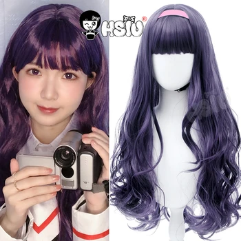 Tomoyo Daidouji cosplay peruk anime cardcaptor sakura cosplay HSİU Siyah mor Uzun kıvırcık saç + Ücretsiz hediye marka peruk kap