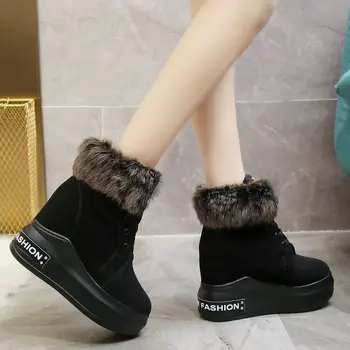 2021 Kış Yeni Kore Versiyonu Artı Kadife Sıcak Kar Botları Kadın Kısa Tüp Pamuk Çizmeler Püskül Fermuar Çizmeler pamuklu ayakkabı Inne