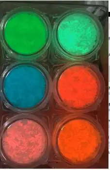 6 Kavanoz/Lot Işıltılı Glow Karanlık Tıknaz Glitter Mix * tumblers, nail art Tıknaz Glow Glitter, GLOW Glitter, Glow-İn-Koyu Glitter