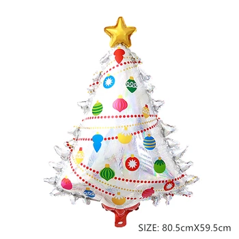 Noel Dekorasyon Alüminyum Folyo Balon Noel Ağacı Kardan Adam Mutlu Yeni Yıl Çocuk Şeker Hediye Oyuncak Globos