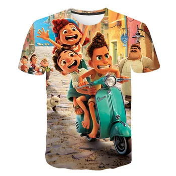 2021 Yaz Kısa Kollu Çocuk T Shirt Erkek Yeni Karikatür Rahat Baskı 3D Tişörtleri Kızlar İçin Tops Luca T Shirt Çocuk Giysileri