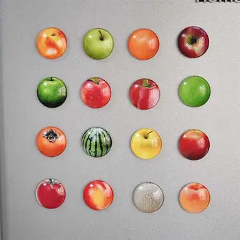 5 adet Meyve Buzdolabı Mıknatısları Cam buzdolabı mıknatısı Erken Eğitim Oyuncaklar Ev Dekorasyon (Rastgele Desen)