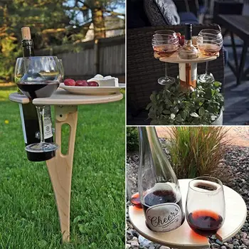 Açık Şarap masa Katlanır açık çim takılı şarap rafı piknik dışında şarap rafı Dropshipping