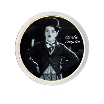 Charlie Chaplin Altın Kaplama Sanat Süsleme Meydan Sikke Meydan Sikke 2021 Tatil Hediye Sanat Zanaat Hediye