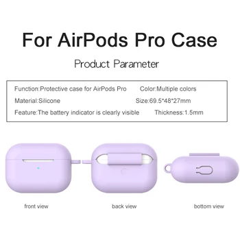 3 in 1 Silikon Kılıf Apple Airpods Pro Kapak Koruyucu Kulaklık Kılıfı Airpods Pro Kordon Karabina Koruyucu Kılıflar