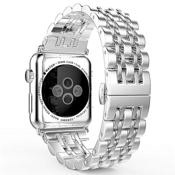 Kayış İçin apple saat bandı 44mm 40mm iwatch bileklik 42mm / 38mm Paslanmaz Çelik bilezik kordonlu saat için apple izle serisi 6 5 4 3 se