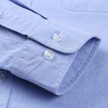 Erkek Oxford Gömlek Yeni Şık Saf pamuklu uzun kollu tişört Rahat Ofis Resmi Düğme DownTrend Slim Fit Erkek Günlük Camisas Hombre