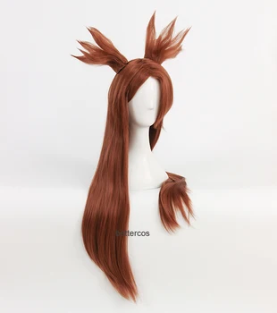 Akimichi Chouchou Cosplay peruk 80 cm Uzun kahverengi ısıya dayanıklı sentetik saç peruk + peruk kap