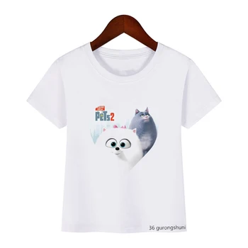 Kartopu Tavşan Pet-Secret Life Baskı Yaz Üstleri Erkek T-shirt Karikatür Komik Çocuk Giyim Kawaii Kız T Gömlek Çocuk Giyim