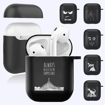 AirPods Kılıfları Apple Airpods için 1st / 2nd Nesil Yumuşak Silikon Bluetooth Kablosuz Kulaklık Kapak Beyaz Resim Desen Serisi