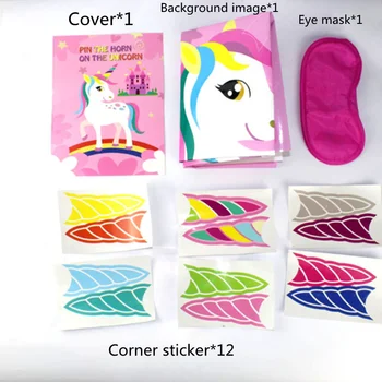 Doğum Günü Partisi Dekorasyon Unicorn Oyuncak Sticker Yaratıcı Unicorn Göz Maskesi Sticker Oyuncak Çocuk Parti Dekorasyon Seti