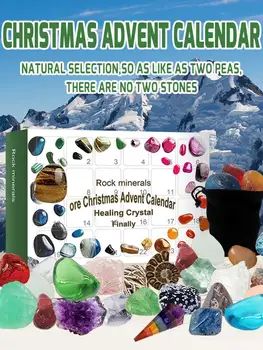 Şifa Kristal Advent Takvimi Noel Advent Takvimi saklama çantası İle Advent Takvimi 2021 Ultimate Kristal Cevheri Koleksiyonu