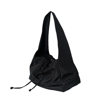 Kadın Çantası Yeni Naylon Kova Moda Katı Fermuar YUMUŞAK omuzdan askili çanta Çantalar ve Çanta Lüks Tasarımcı Siyah Tote Çanta
