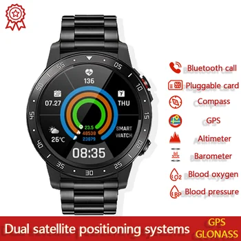 2021 GPS akıllı saat Erkekler Bluetooth Çağrı IP67 Su Geçirmez Pusula Irtifa Barometre Spor Kalp Hızı Için Smartwatch Xiaomi Huawei