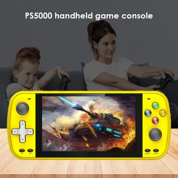 Elde kullanılır oyun konsolu 5.1 inç HD Ekran Oyun Konsolu PS5000 Çift Video Oyun Oyuncu Dahili 3000 + Klasik Oyun Çocuklar İçin Hediye