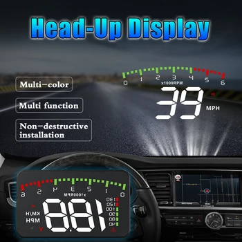 Head Up Display Akıllı Cam Göstergeleri HUD Araba OBD2 Kilometre RPM Su Sıcaklığı Projektör araç Elektroniği Aksesuarları