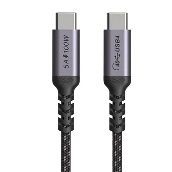 USB 4 Thunderbolt 3 Kablo 100 W 5A / 20 V 3.1 Hızlı PD Kablo E-mark 40 Gbps 5 K/60Hz için Macbook Pro USB Tipi C Şarj Veri Kablosu