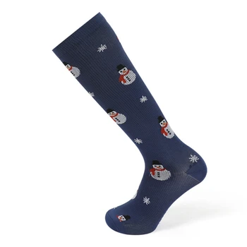 Sonbahar Kış Sıkıştırma Çorap Noel Karikatür Şekillendirme Katı Kardan Adam Egzersiz Bacak Kas Basıncı Yatıştırıcı Kadın Erkek Çorap
