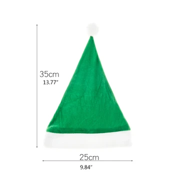 Sevimli Kış Yeşil noel şapkaları Sıcak Tatil Noel Noel Baba Noel Şapka Topu Peluş Şapkalar Yetişkin Çocuklar için