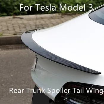 Tesla Modeli 3 2017-2020 2021 için Arka Bagaj Dudak Karbon Fiber ABS Kanat Spoiler Araba Styling Arka Bagaj Spoiler Modeli 3 Aksesuarları