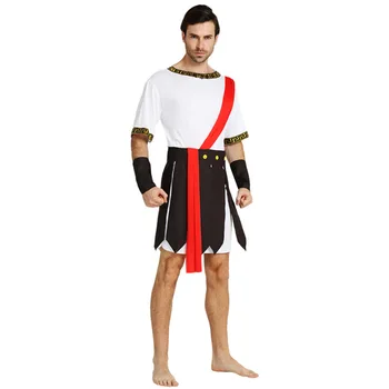 Umorden Yetişkin Antik Roma Yunanistan Yunan Savaşçı Asker Gladyatör Kostüm Büyük Sezar Kostümleri Erkekler ıçin Cadılar Bayramı süslü elbise