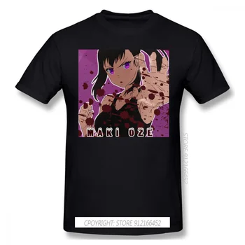 MAKİ OZE TShirt Erkek Giyim Sıcak Satış Yangın Kuvvet Shinra Kusakabe Infernals Obi Anime %100 % Pamuk Ekip Boyun günlük t-Shirt