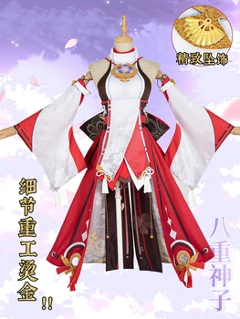 Oyun Genshin Etkisi Yae Ba Zhong Shen Zi Güzel Oyun Takım Elbise Üniforma Cosplay Kostüm Cadılar Bayramı Karnaval Parti Kıyafet Anime