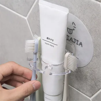 1 ADET Plastik Diş Fırçası Tutucu Diş Macunu Standı Duvar Jilet Askı Diş Fırçası Dağıtıcı Banyo Aksesuarları Organizatör Araçları Setleri