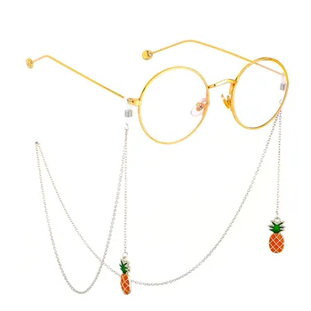 Kaymaz popüler Metal gözlük halat altın meyve kolye gözlük zinciri moda