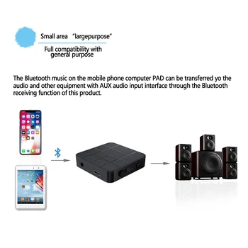 Taşınabilir Bluetooth 5.0 Kablosuz Ses Alıcı RX / TX Modu 2 İn 1 Alıcı Adaptörü Hifi Müzik Araba TV Kulaklık Hoparlör
