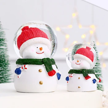 Noel Kar Küresi Su Topu Dekorasyon Ve Hediye-Kırmızı Şapka Santa Cryst Güzel Dekoratif Noel Kar Küresi Noel Su Küresi