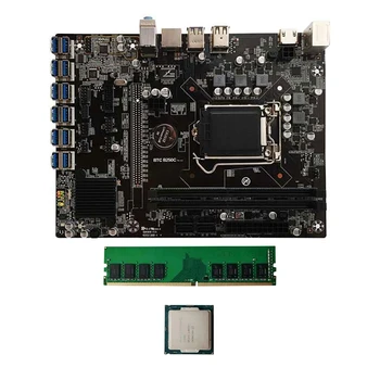 B250 BTC Madencilik Makine Anakart ile 8G DDR4 RAM + G3930 / G3900 CPU LGA 1151 Destek 12 Pcıe USB3. 0 Grafik Yuvaları