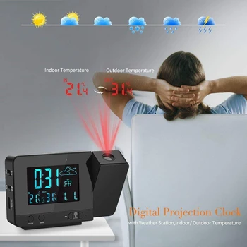 Dijital Projeksiyon çalar Saat ile Hava İstasyonu, Termometre, dijital Saat Projeksiyon ile Tavan Yatak Odası için CNIM Sıcak