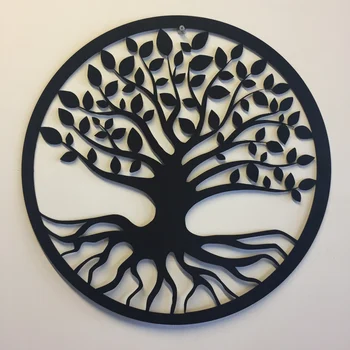 Hayat ağacı Metal Duvar Sanatı Asılı Süslemeleri Oturma Odası Ev Ofis Dekor Süs Geometrik Hediyeler 50 Cm Yoga Tabaklar Burcu
