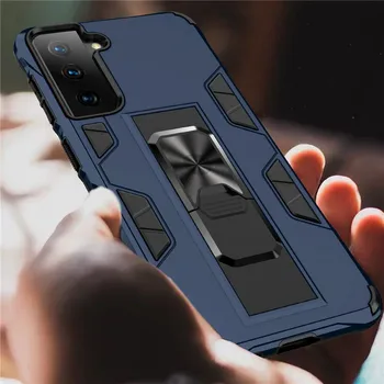Samsung Galaxy için S21 Ultra Kılıf Darbeye Zırh Araç Tutucu halkalı telefon kılıfı ıçin Galaxy S21 Artı S21 FE Silikon Tampon Olgu
