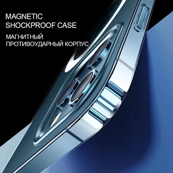 Temizle Şeffaf TPU + PC arka kapak İçin İphone13 İphone 13 Pro Max Mini Manyetik Magsafing Şarj Güvenli Darbeye Coque Fundas