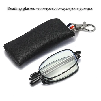 + 1.0, + 2.0 İla + 4.0 Katlanır Katlanabilir okuma gözlüğü Erkek Kadın Metal Gözlük Orijinal Kutusu ile Anti-Blu-ray okuma gözlüğü