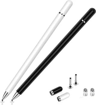Stylus Kalem 2 in 1 evrensel kompakt disk stylus dokunmatik ekran kalemi, için uygun Mini/Hava/Android / Yüzey tüm kapasitörler