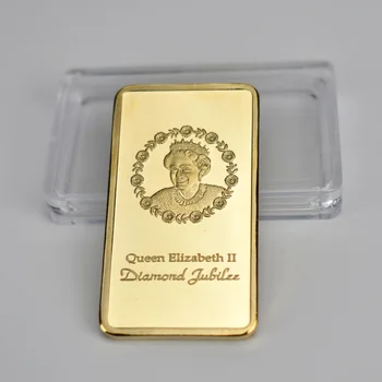 Kraliçe Elizabeth II Altın Kaplama Hatıra Para Bar
