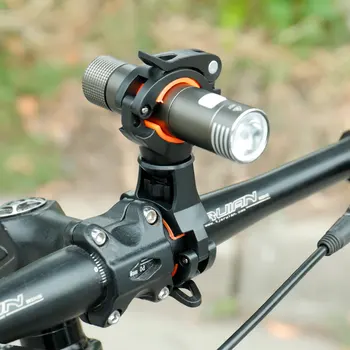 Deemount Bisiklet far tutucu braketi Devirme Ayarlamak LED Torch ön ışık kelepçe Klip 360°rotasyon el feneri dağı