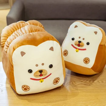 30/40 cm Sevimli Shiba Inu Köpek peluş Oyuncak Yaratıcı Tost Ekmeği Köpek Yastık Yumuşak Dolması Kanepe Arka Yastık Ev Dekor Doğum Günü Gif