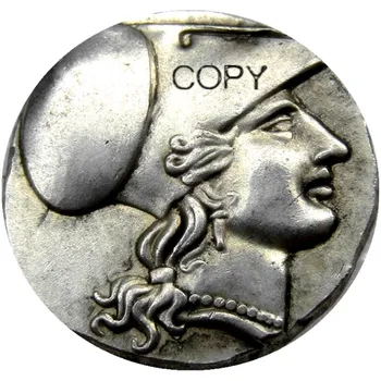 G (15)Nadir Antik Yunan Gümüş Korint Stater Sikke Syracuse - 304 M. Ö. Gümüş Kaplama kopya paralar