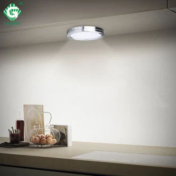 LED dolap altı ışıkları 12 V Yuvarlak Sayaç Puck dolap dolap mutfak mutfağı çekmece lamba raf vitrin dolap aydınlatma