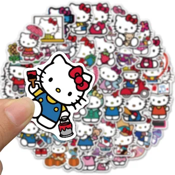 50 PCS SANRİO Hello Kitty Çıkartmalar için Dıy Dekorasyon Bagaj Dizüstü Kaykay Bisiklet Su Geçirmez Graffiti Sevimli kawaii Sticker