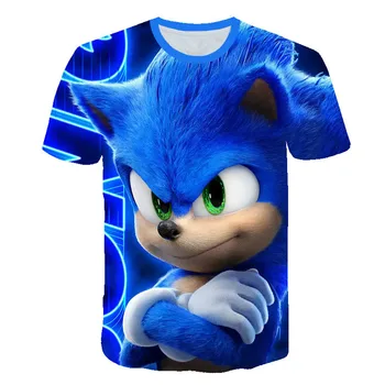 2021 Sonic Yaz Serin 3D Baskı T shirt Erkek Ve Kız Hiphop Tee Tshirt Boy Renk Giysi Damla 4 5 6 7 8 9 10 11 12 13 14 Yıl