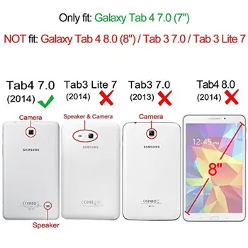 Samsung kılıfı Galaxy Tab 4 7.0 T230 T235 SM-T237P 360 Derece Dönen PU deri standı Şok Geçirmez Tablet Kapak için Tab 4 7.0